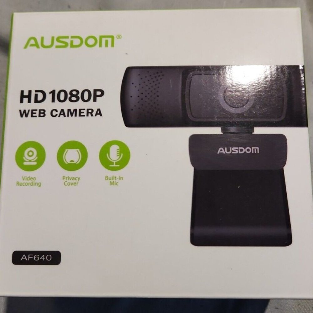 Ausdom AF640 HD 1080P Webcam Auto Focus Web Camera Noise Cancelling Microphone